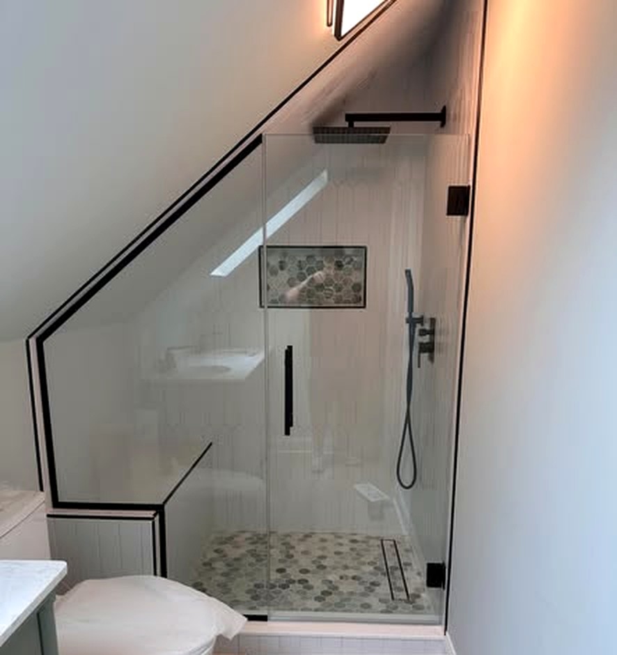 Shower after a VG Glass frameless enclosure install