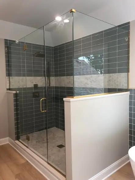 Clear glass shower enclosure